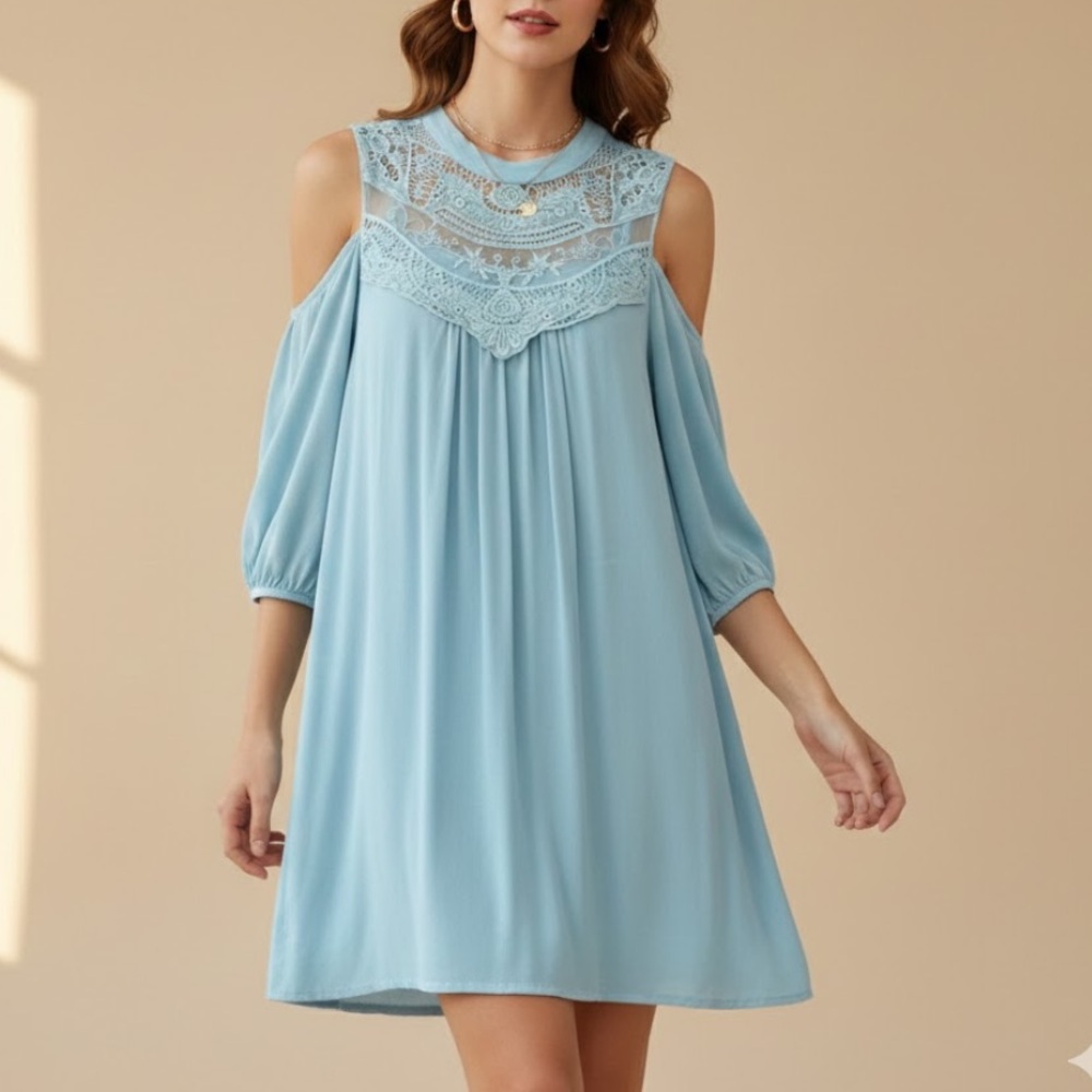 boho Lace Cold Shoulder Dress